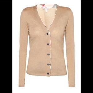 Burberry Tan V-Neck Cardigan